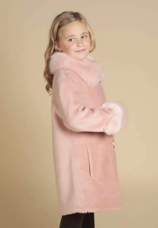 'Mini' 'Monroe' Wool Coat in Rosa