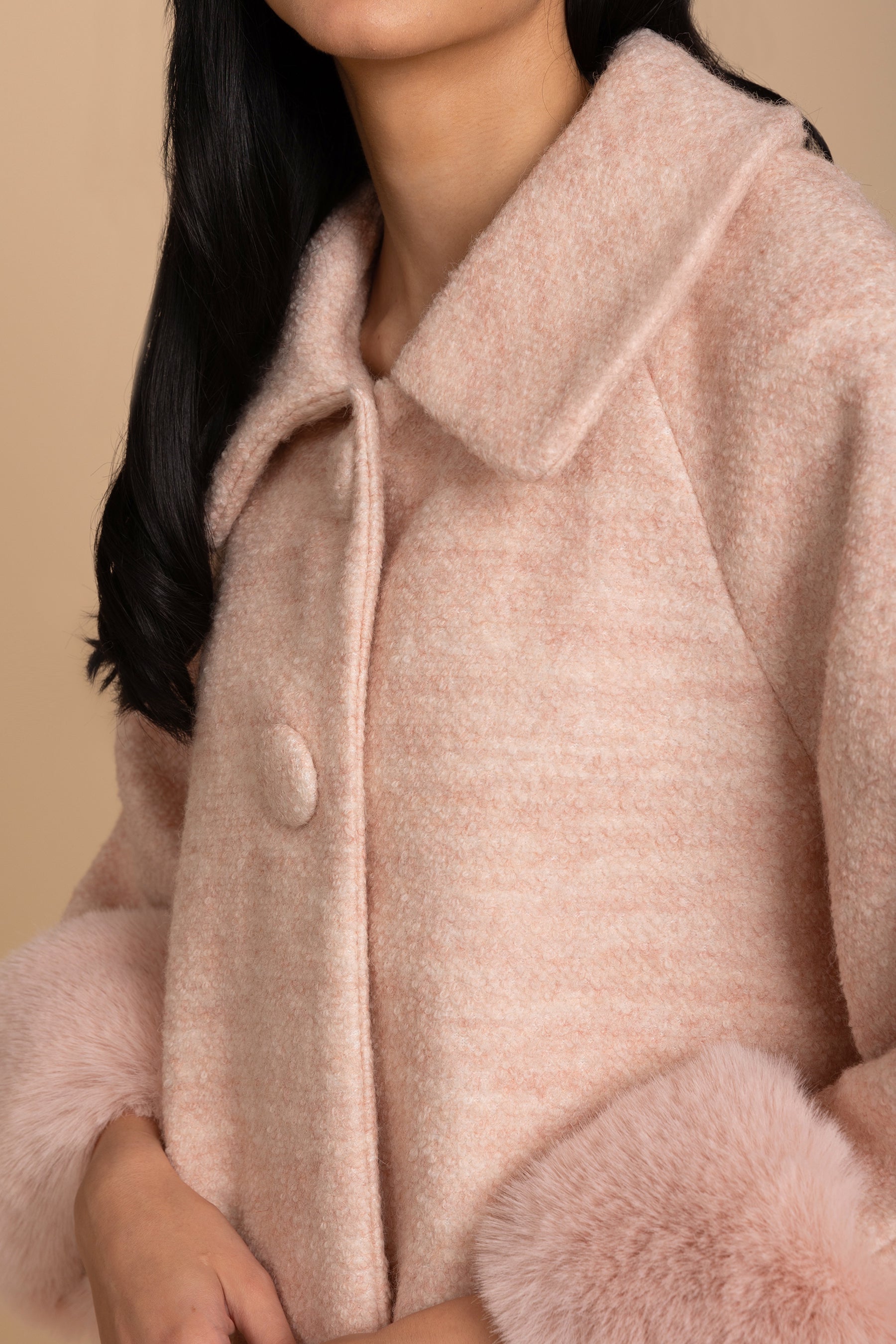 Fake fur swing coat clearance