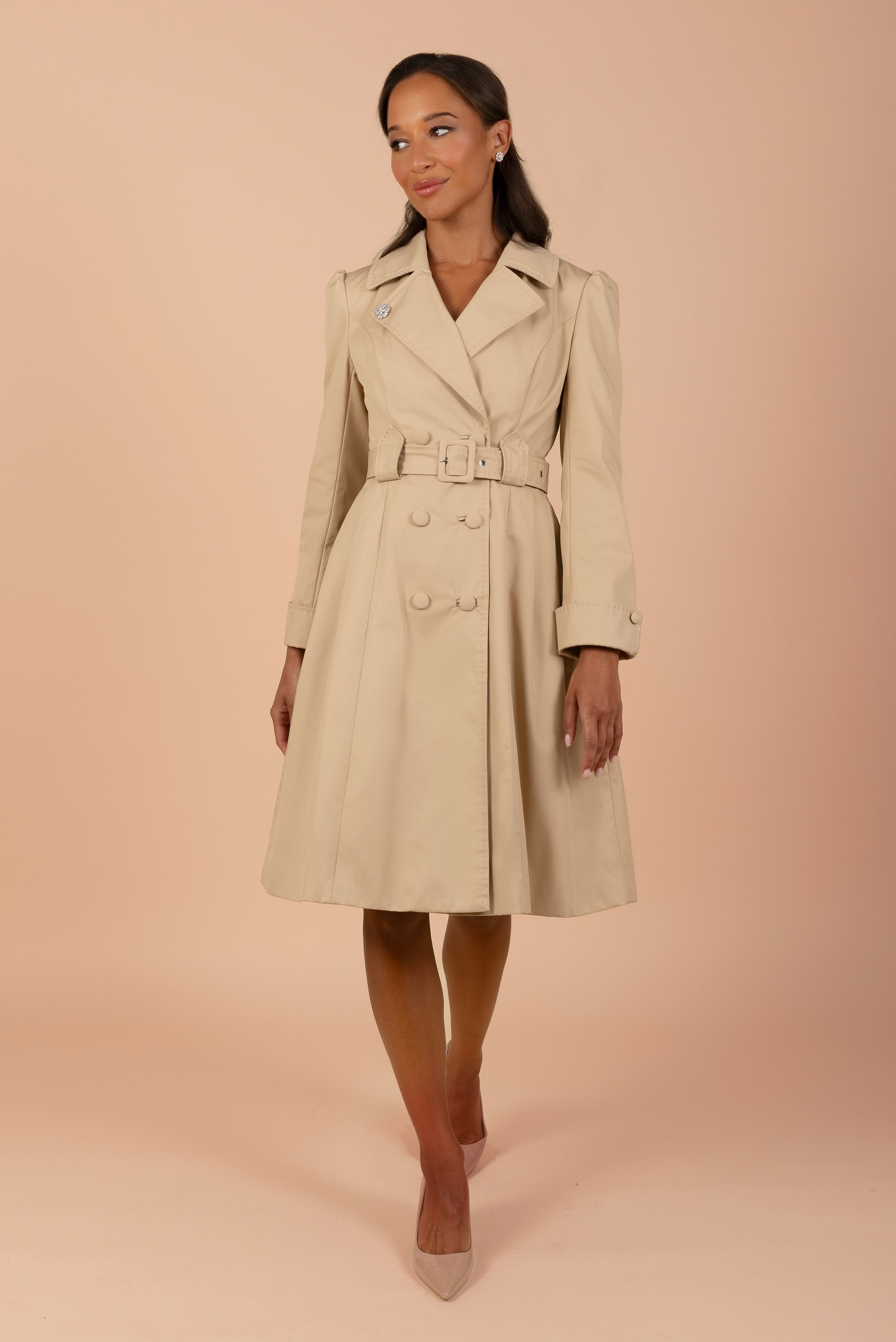 Double breasted trench dress shop
