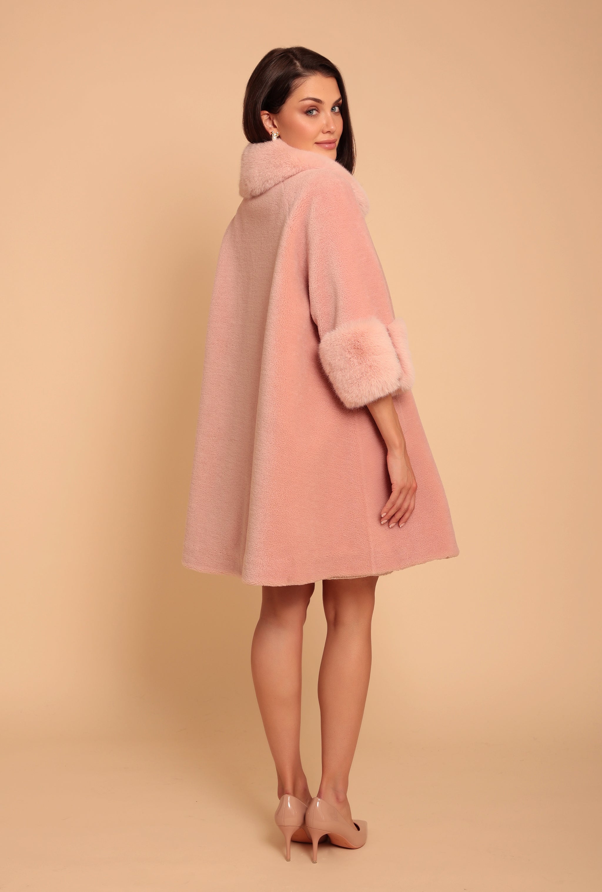 Marilyn' Wool Swing Coat in Rosa – Santinni