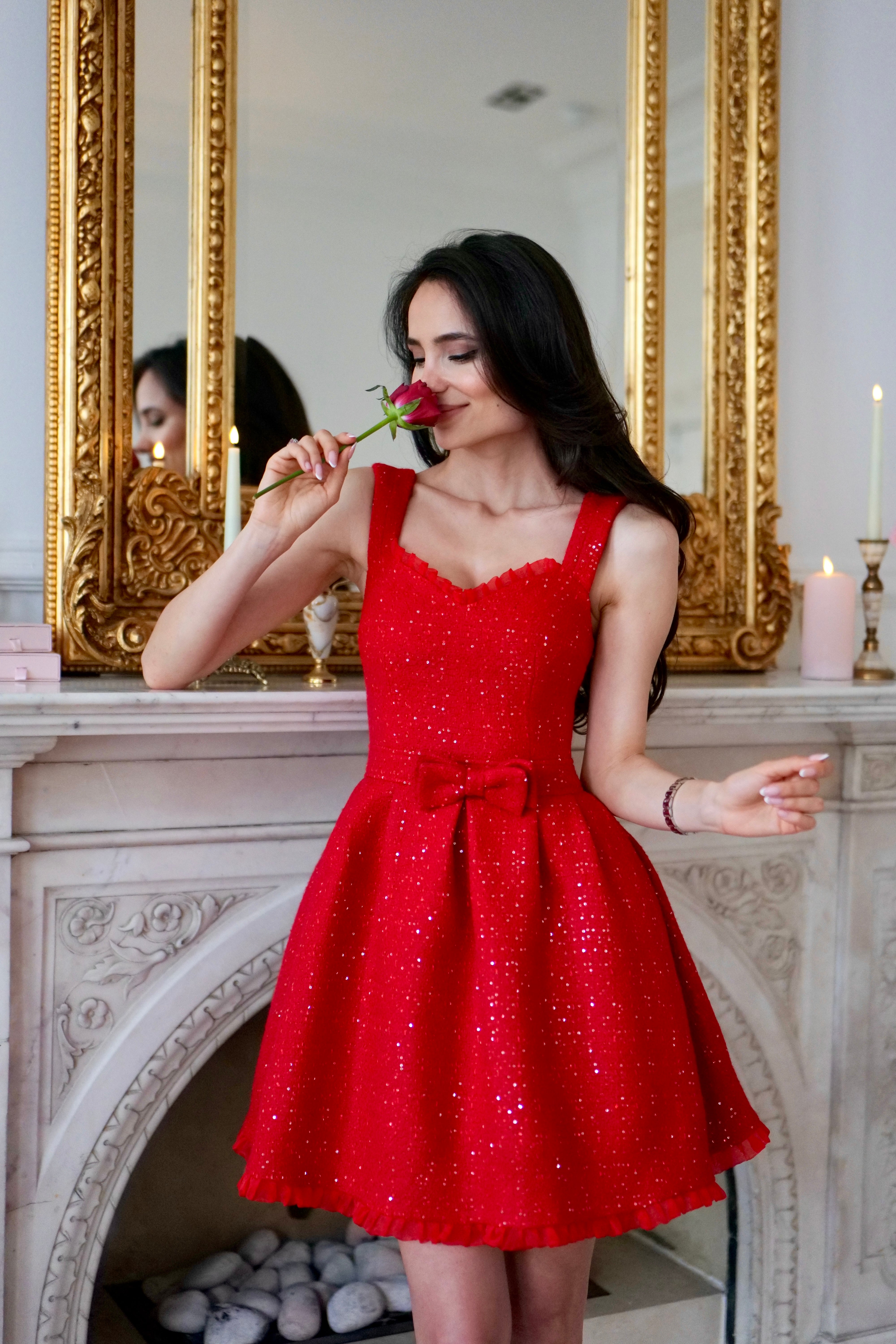 gracie mini dress red Gracie Red Off Shoulder Party Mini Dress - US 6