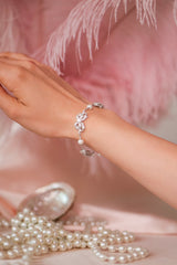 ‘Sissi’ Bow and Freshwater Pearl Silver Bracelet