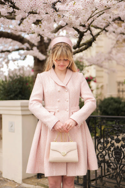 'Kennedy' Wool Dress Coat in Rosa
