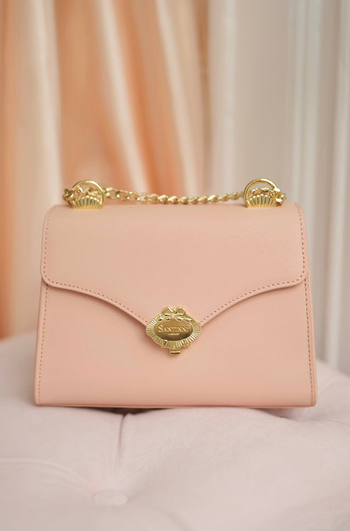 'Venus' Saffiano Leather Handbag in Rosa