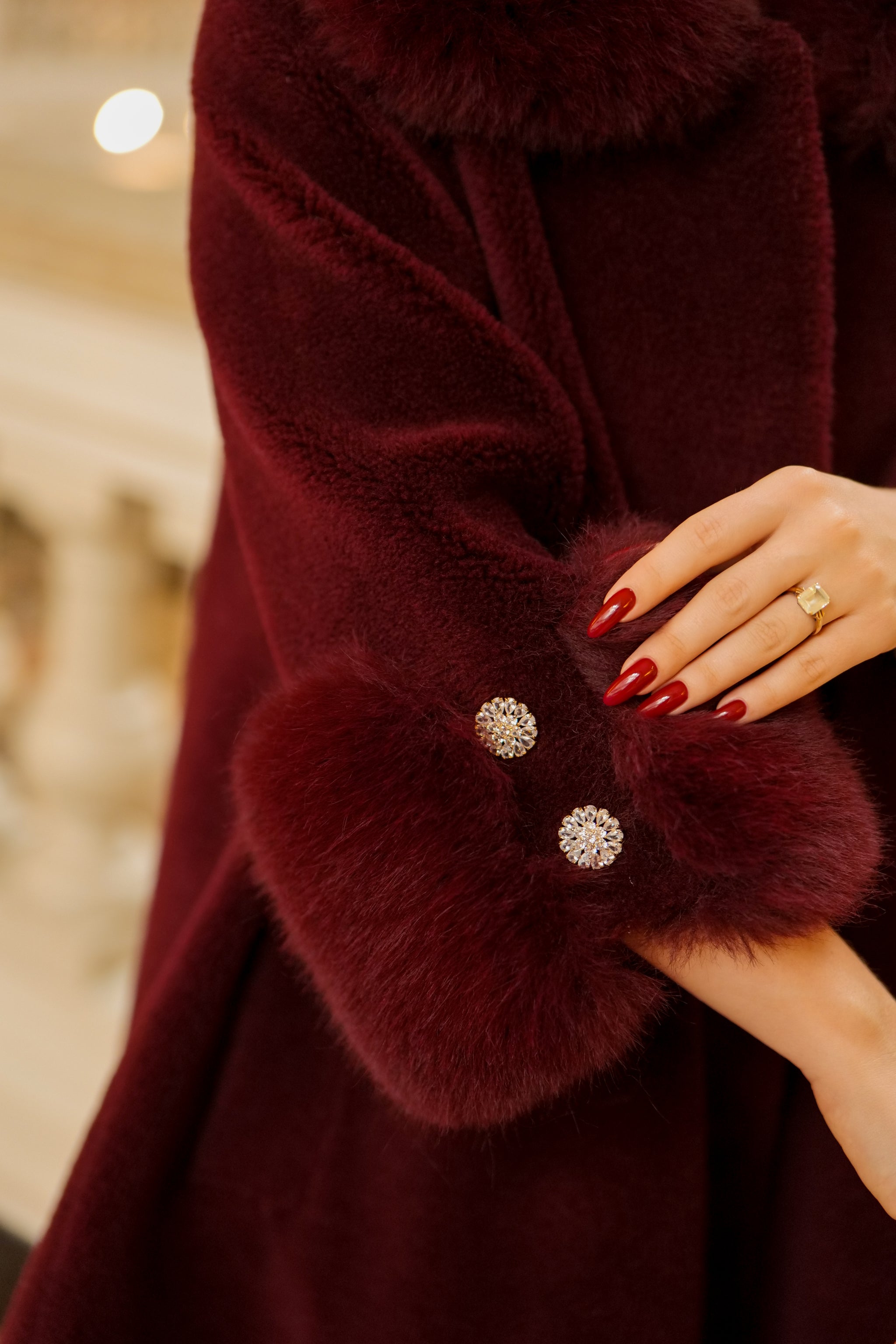 Marilyn' Wool Swing Coat in Rosso – Santinni