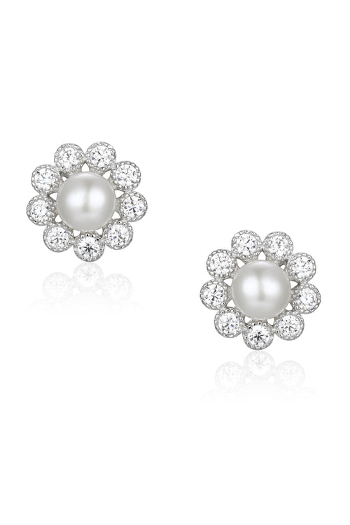 🎁 'Coronet' Silver Earrings with Freshwater Pearl (100% off)