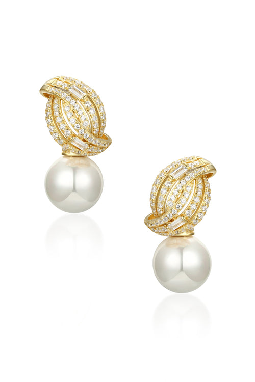 🎁 ‘Balmoral’ Pearl Drop Gold-Plated Silver Earrings (100% off)