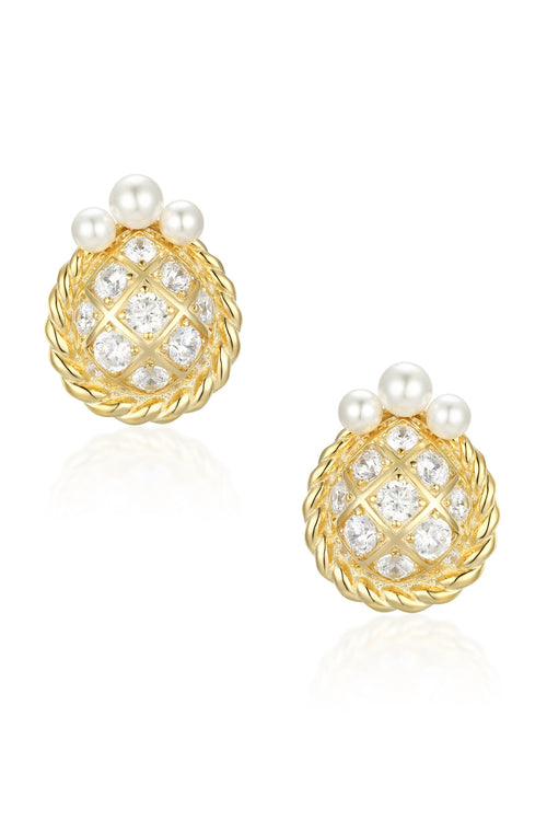 🎁 ‘Blenheim’ Freshwater Pearl Gold-Plated Silver Earrings (100% off)