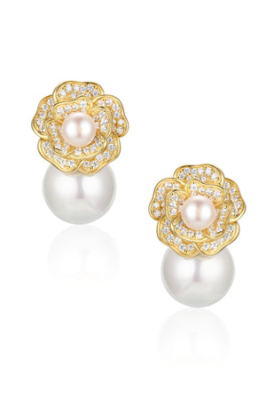 Open image in slideshow, 🎁 &#39;Tsarina&#39; Pearl Drop Gold Plated Earrings (100% off)
