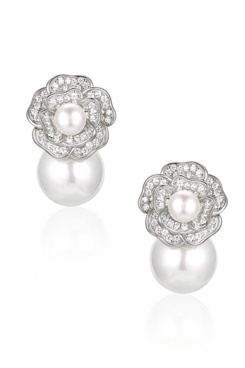 🎁 'Tsarina' Pearl Drop Silver Earrings (100% off)