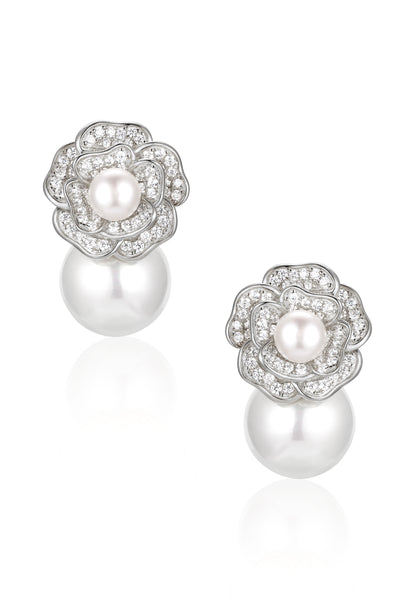 'Tsarina' Pearl Drop Silver Earrings