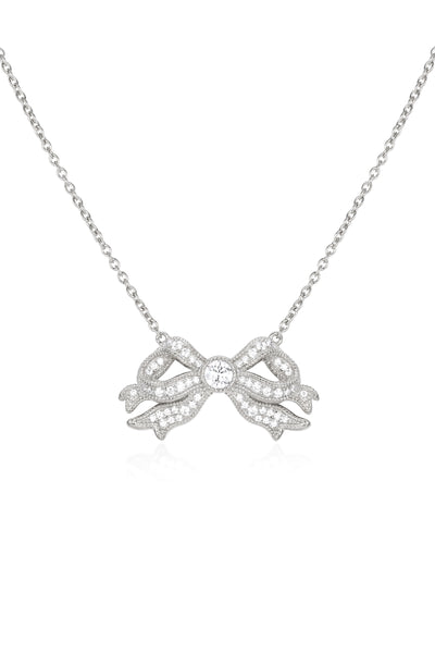 ‘Sissi’ Bow Silver Necklace