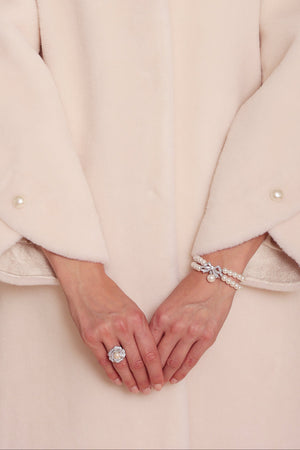 'Sissi' Double Strand Pearl Bracelet with Silver Bow
