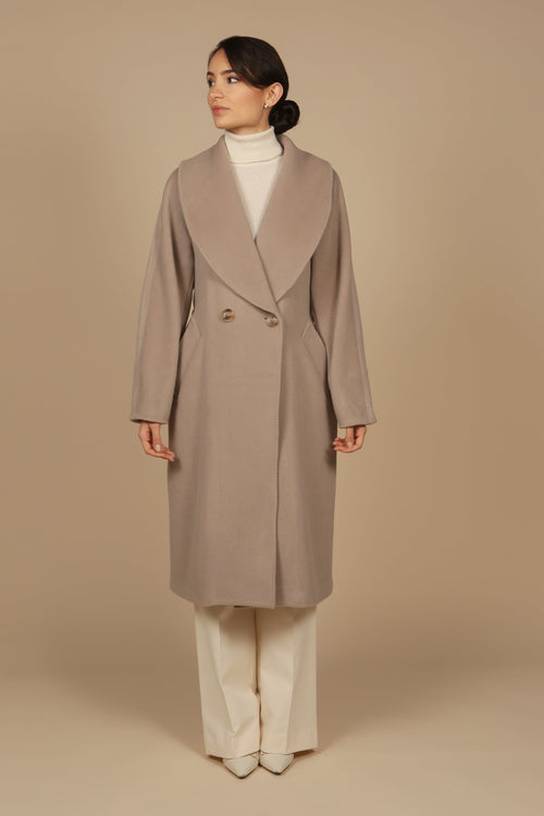 SS ‘Hepburn’ Italian Virgin Wool and Cashmere Coat in Grigio