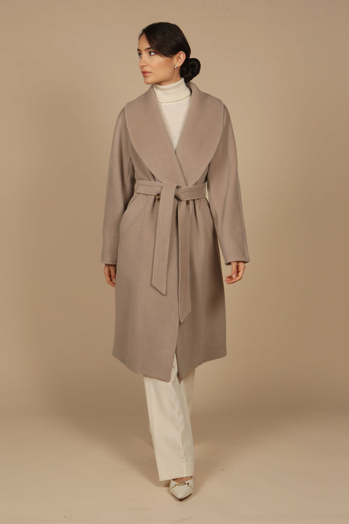 SS ‘Hepburn’ Italian Virgin Wool and Cashmere Coat in Grigio