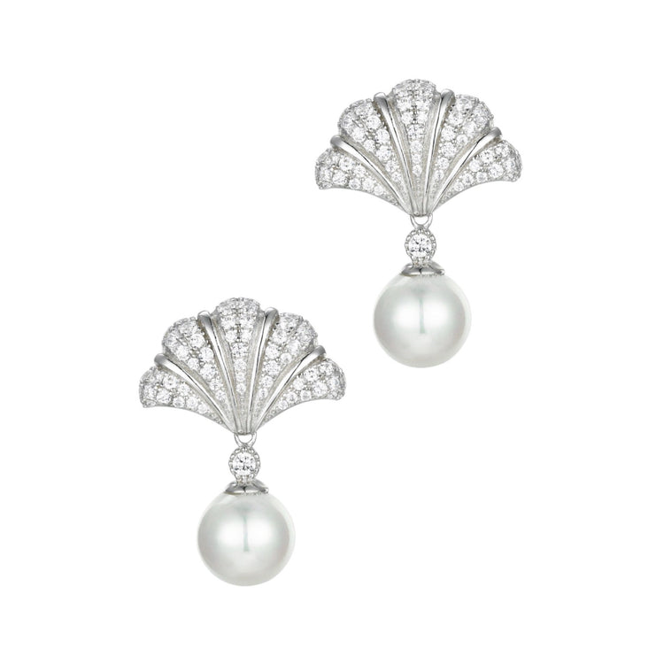 'Sovereign' Silver Earrings with Pearl