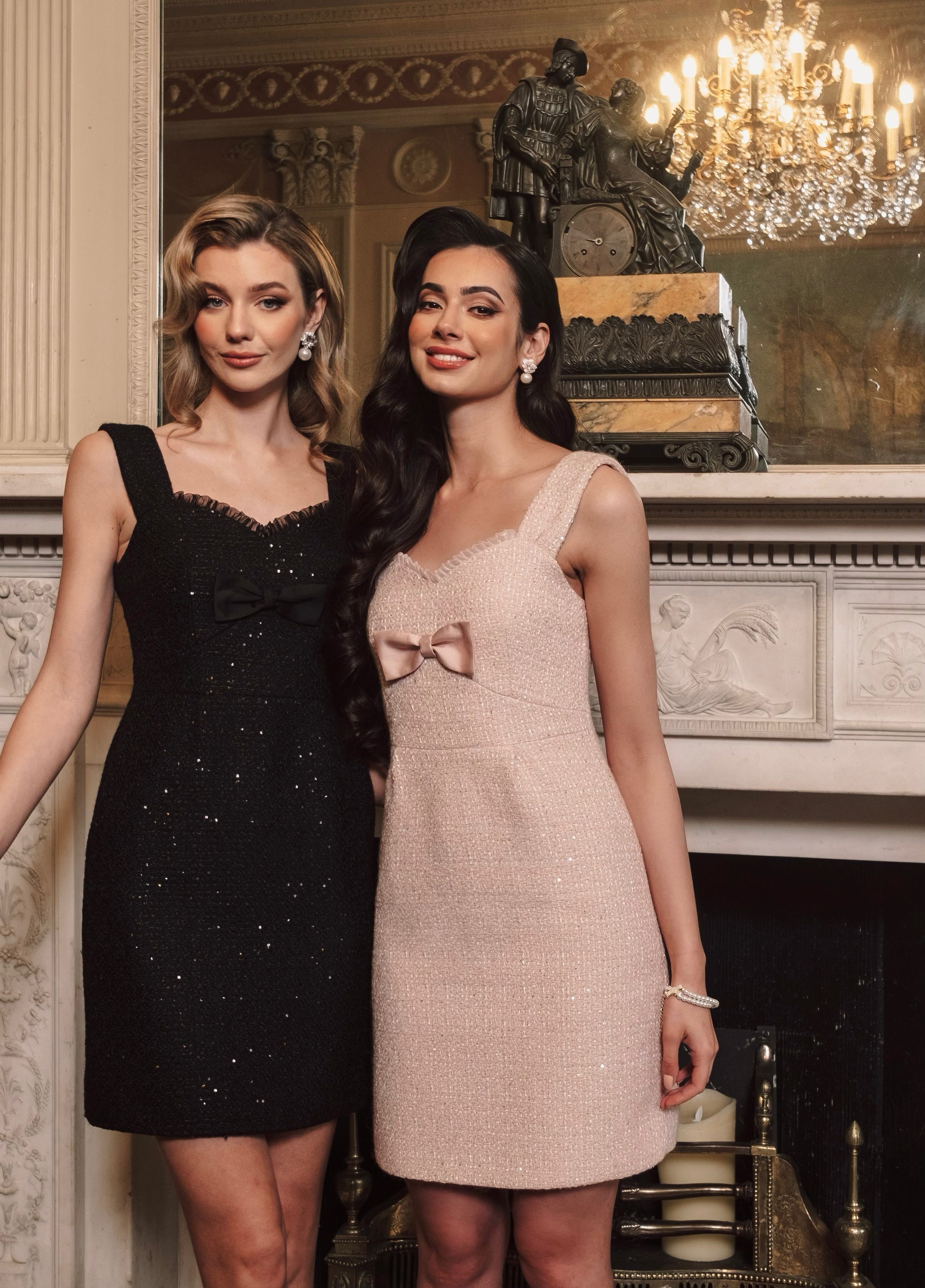 Jackie' Wool Tweed Dress in Rosa – Santinni