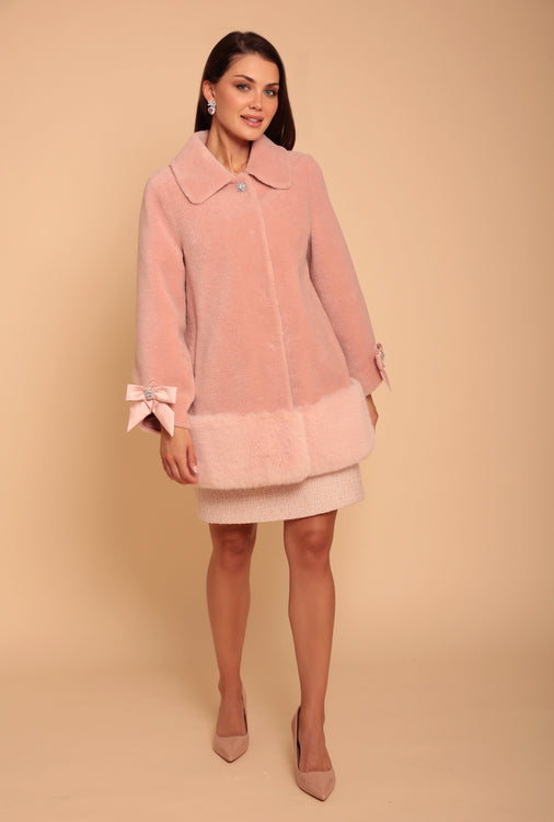 'Colbert' Wool Coat in Rosa