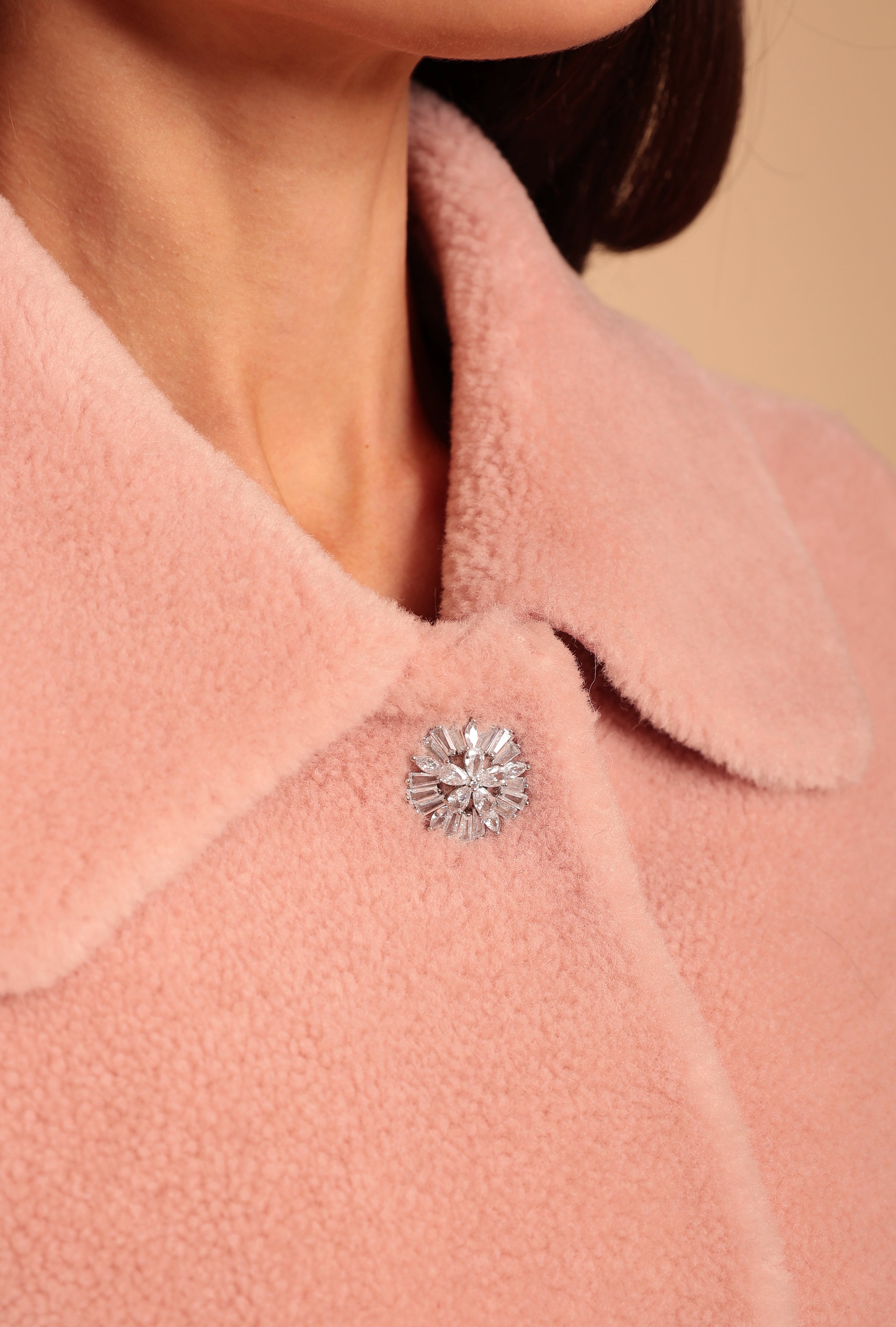 'Colbert' Wool Coat in Rosa