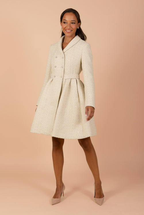 NEW 'Kennedy' Wool Tweed Dress Coat in Oro