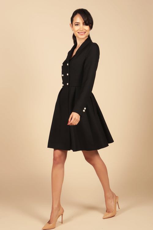 short black dress coat Women Black Trench Leather Coat Short Body Real Leather Dress
