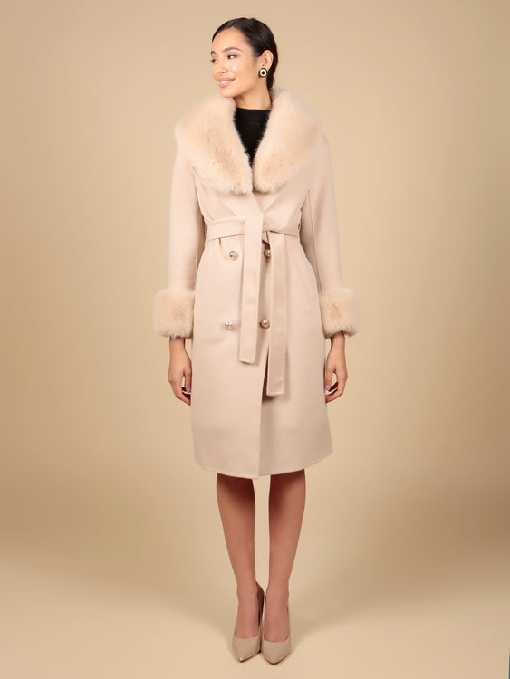 UNLINED 'An American in Paris' 100% Cashmere and Wool Coat in Polverosa Rosa