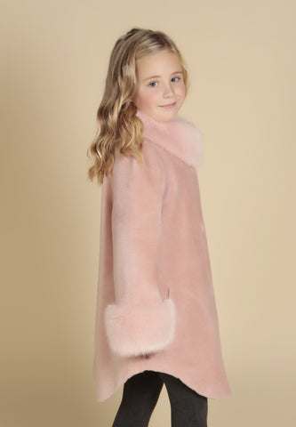 'Mini' 'Scarlett' Wool Coat in Rosa