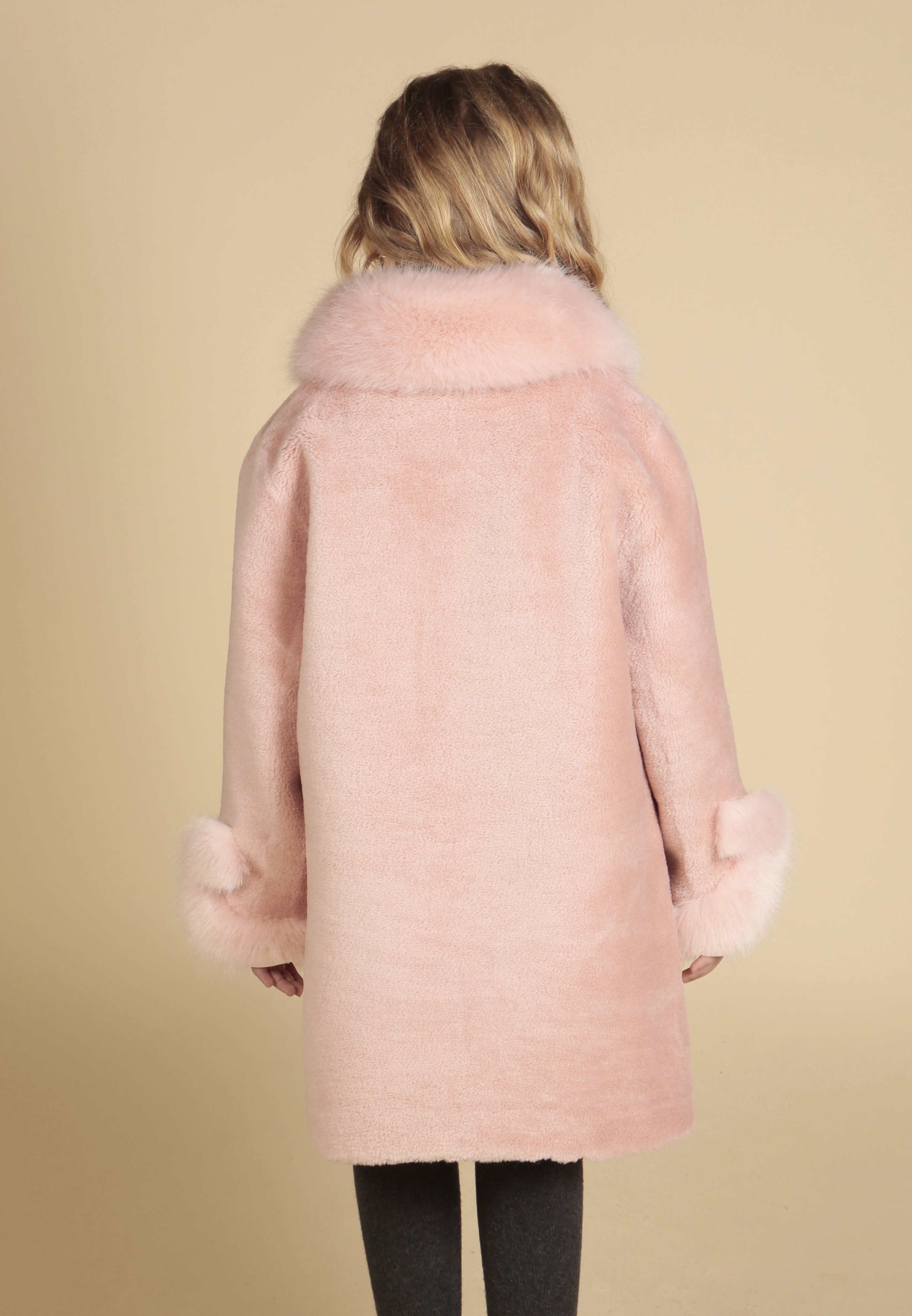 'Mini' 'Monroe' Wool Coat in Rosa