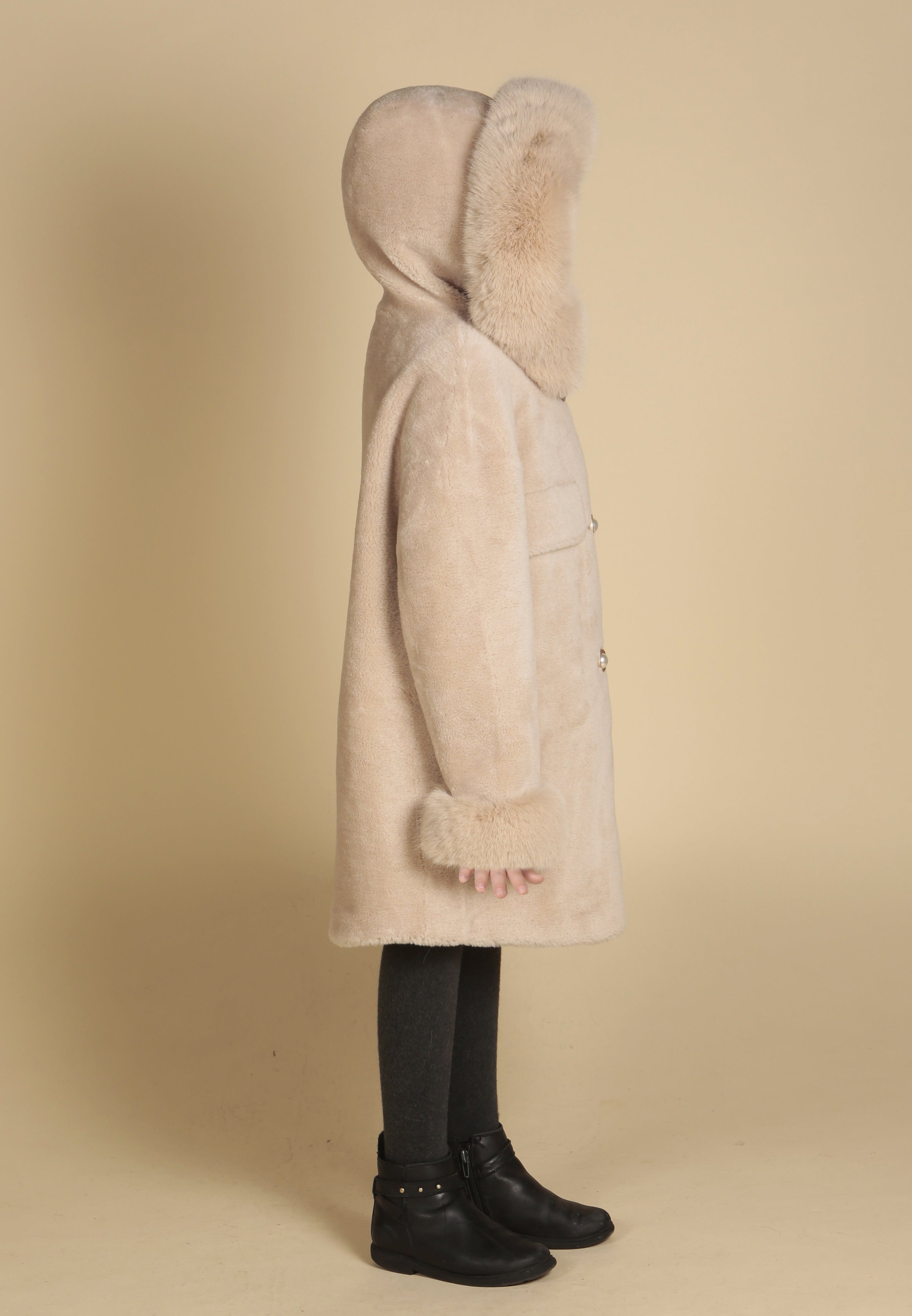 'Mini' 'Jean' Wool Coat in Cammello