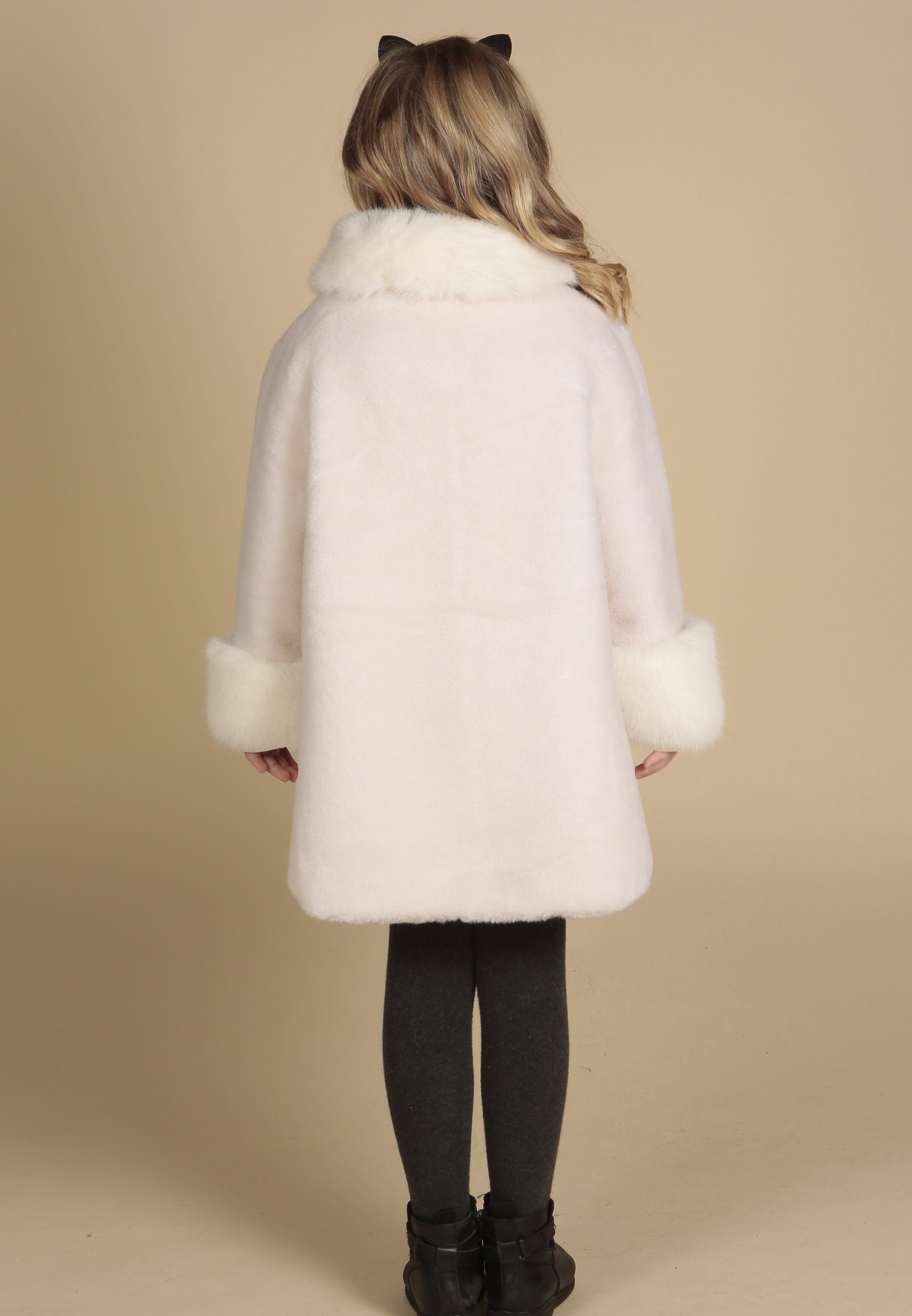 Mini' 'Scarlett' Wool Coat in Bianco – Santinni