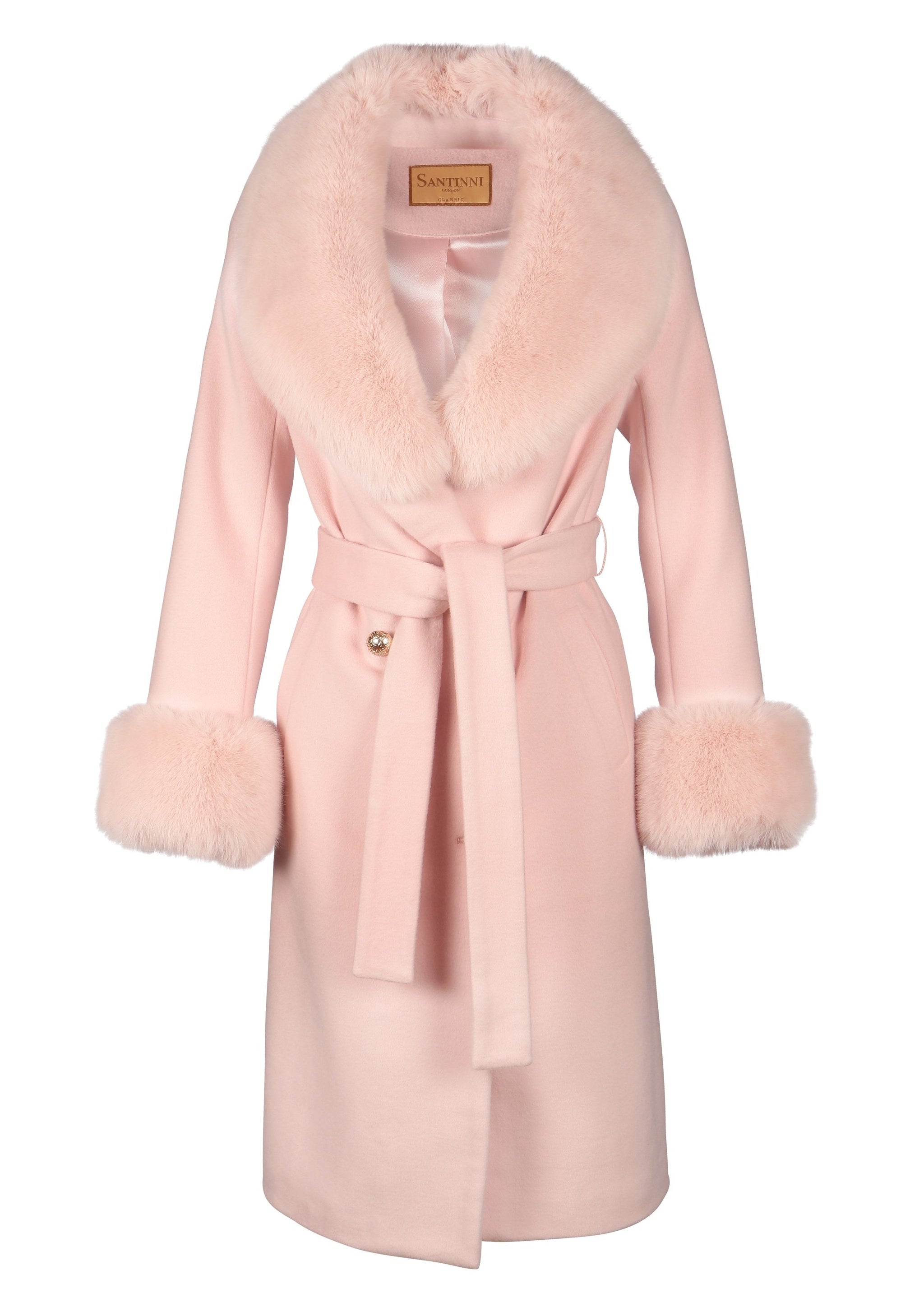 Marlene' Cashmere and Wool Coat in Rosa – Santinni