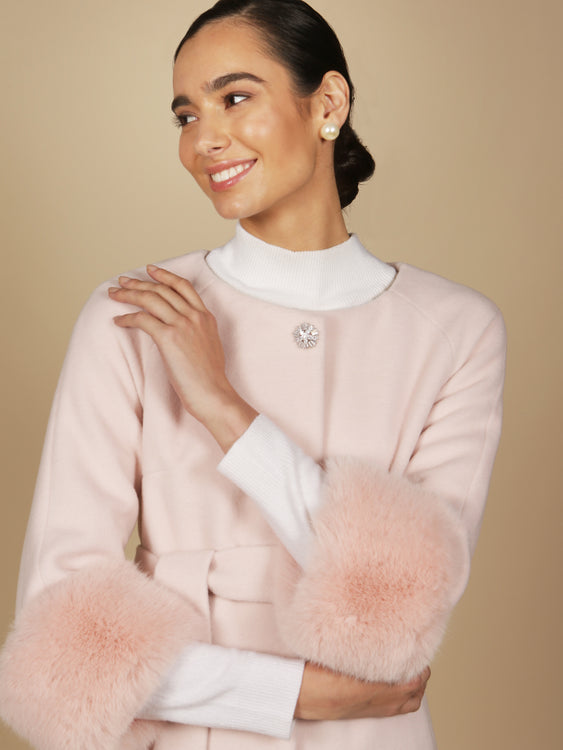 'Madame de Pompadour' Italian Cashmere and Virgin Wool Coat in Rosa