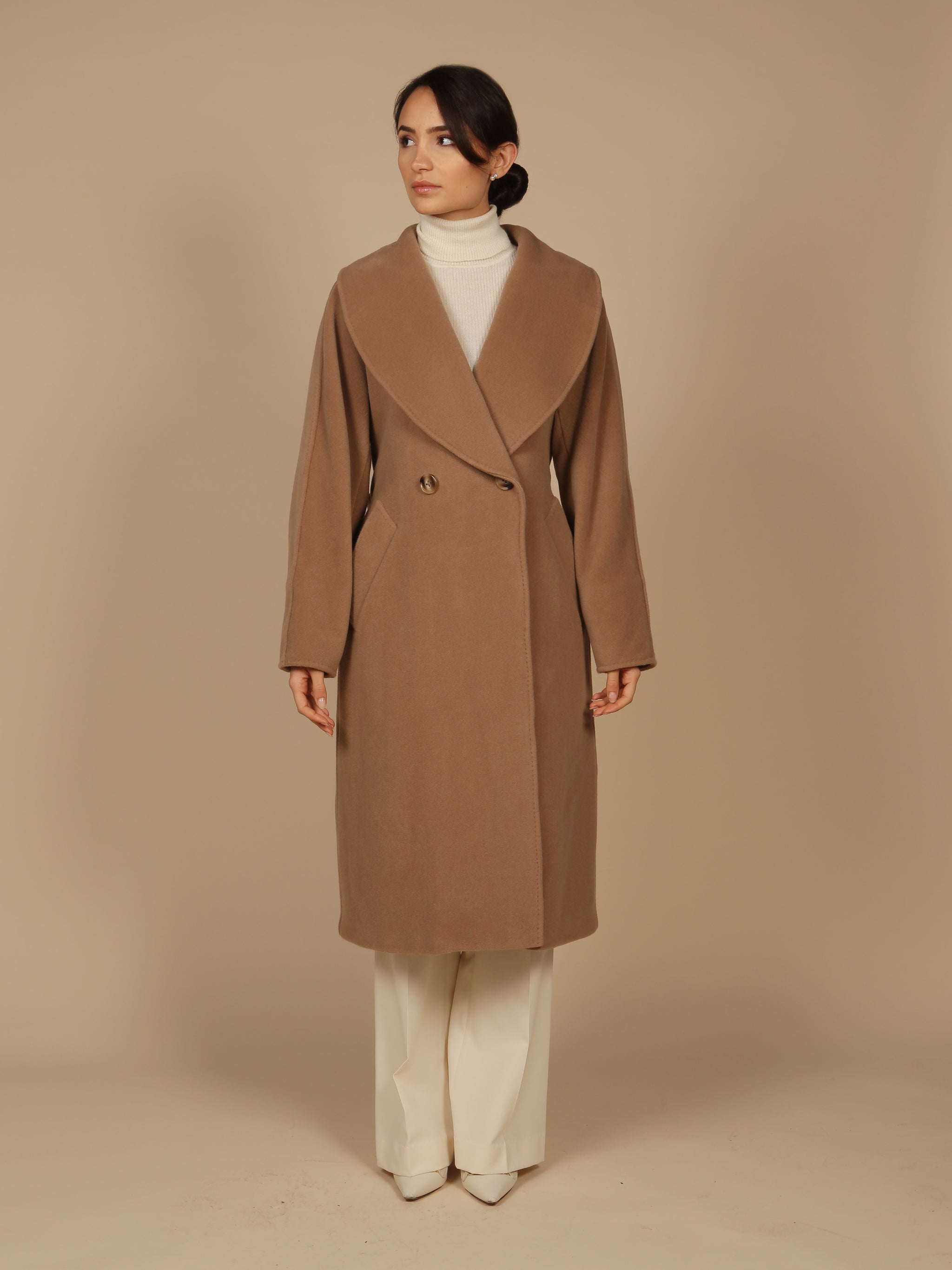 ジャケット・アウター Fabric in Italy Cashmere Super Long Coat Fabric in Italy Cashmere Super Long Coat Luxury Italian Designer