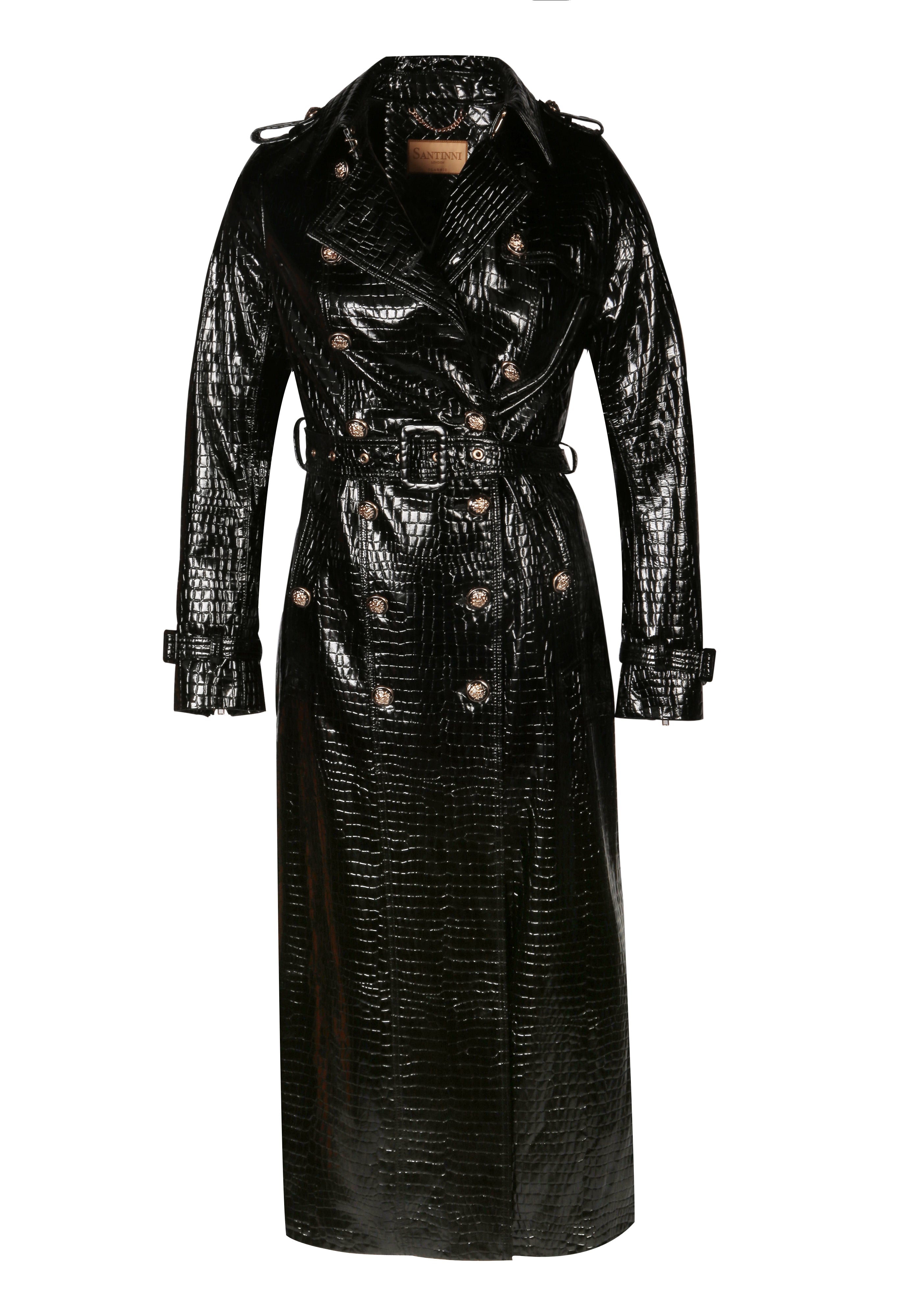 LIMITED EDITION 'Indiscreet' Leather Trench Coat in Nero – Santinni