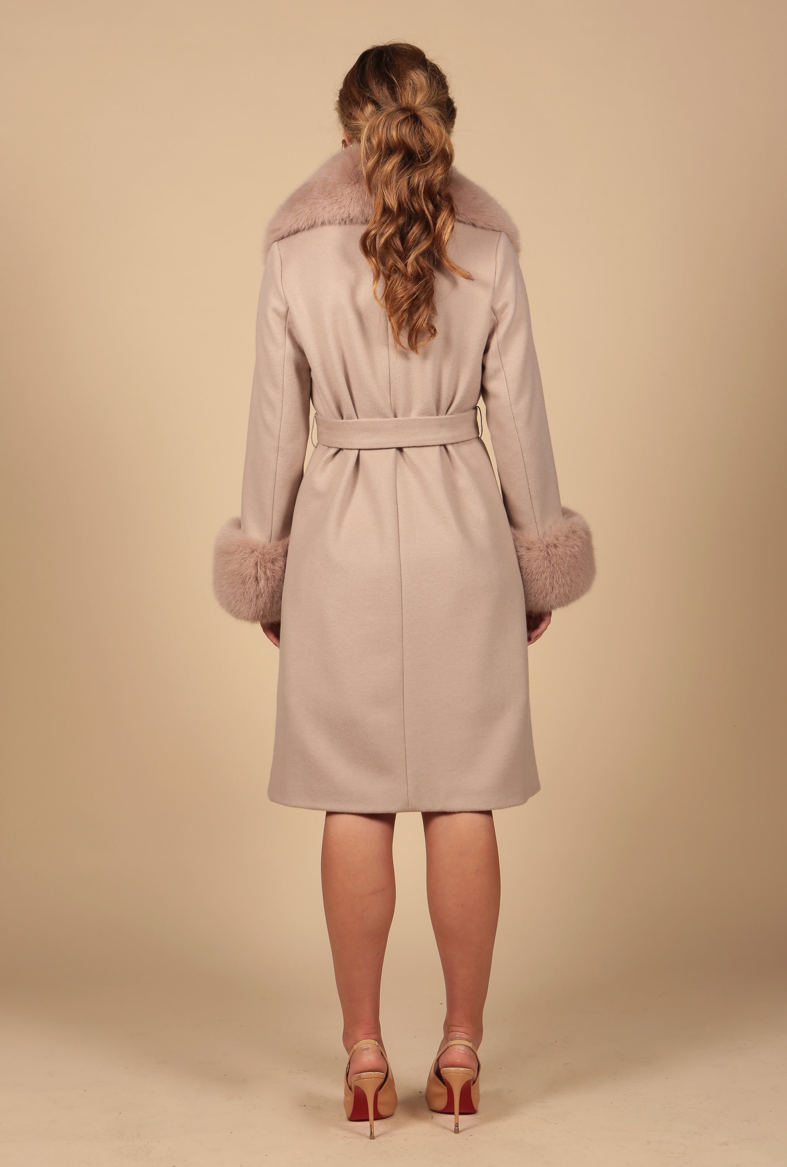 'Marlene' Cashmere and Wool Coat in Grigio