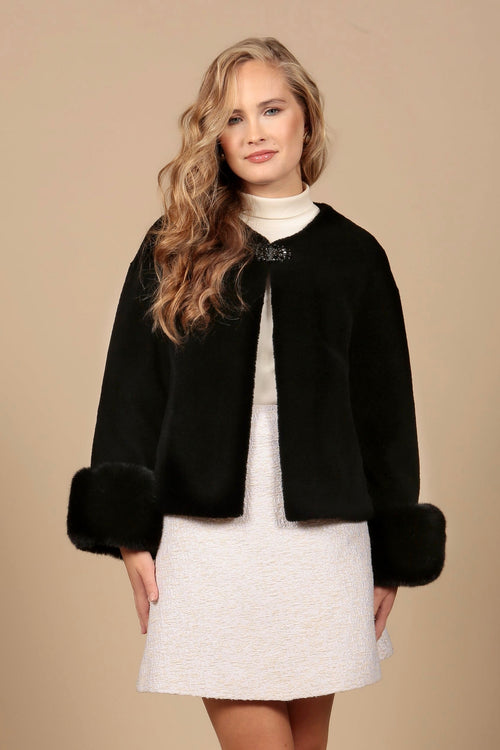 'Gilda' Wool Coat in Nero