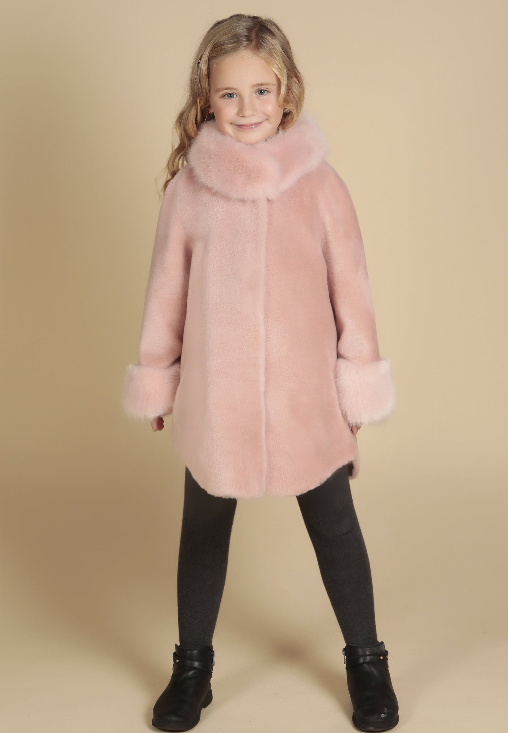 'Mini' 'Scarlett' Wool Coat in Rosa