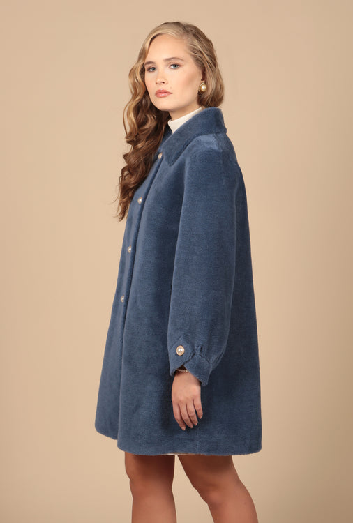 'Amore' Wool Coat in Marino