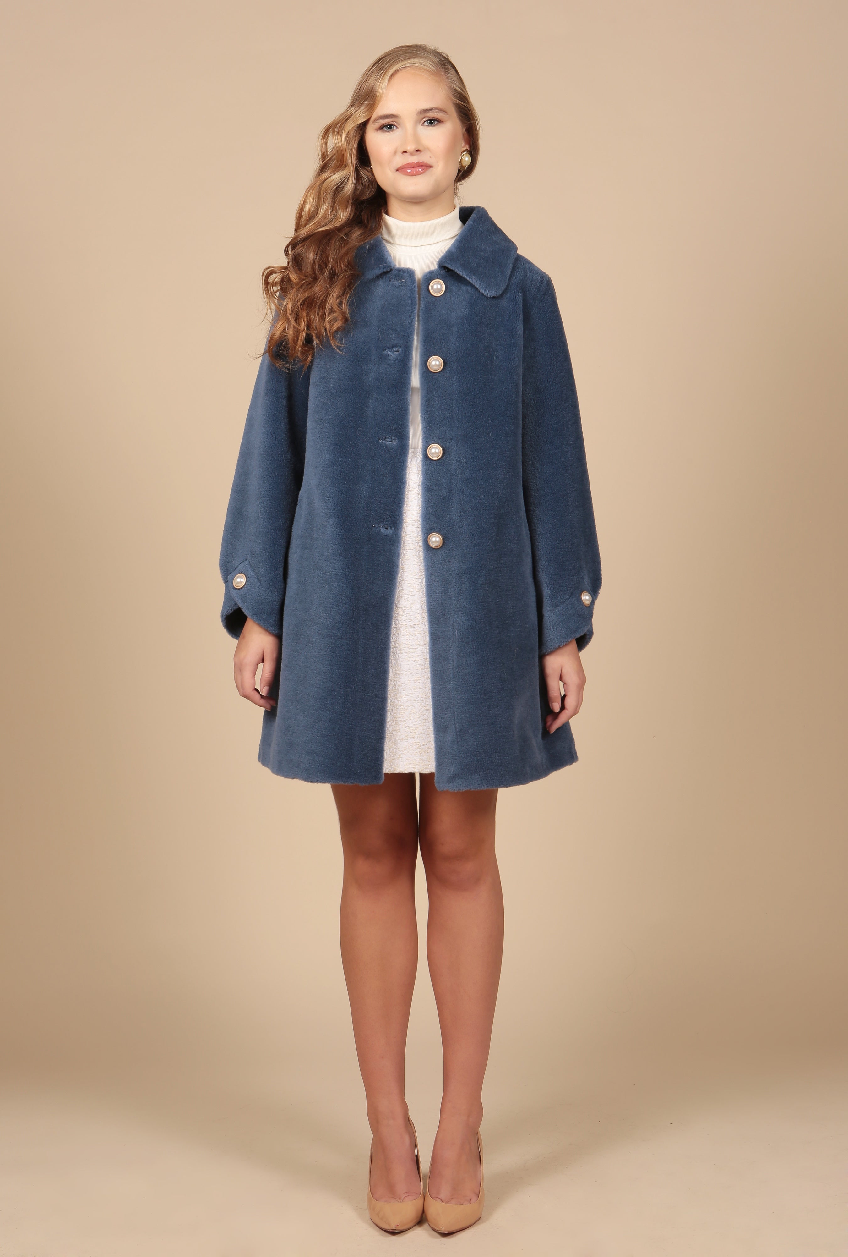 'Amore' Wool Coat in Marino