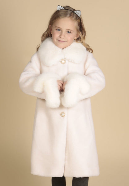 'Mini' 'Monroe' Wool Coat in Bianco