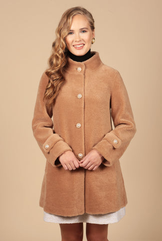 'Eve' Wool Coat in Marrone